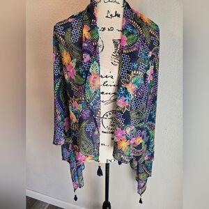 Tommy Bahama Floral Tropical Swim Wrap Cover Up/Skirt Sarong Scarf